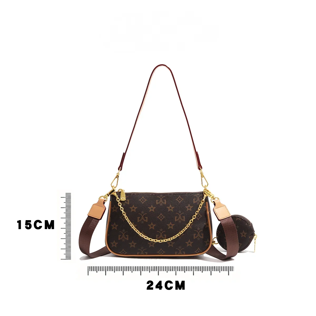 European and American retro vintage flower armpit stick bag new versatile chain shoulder bag commuting crossbody women's bag