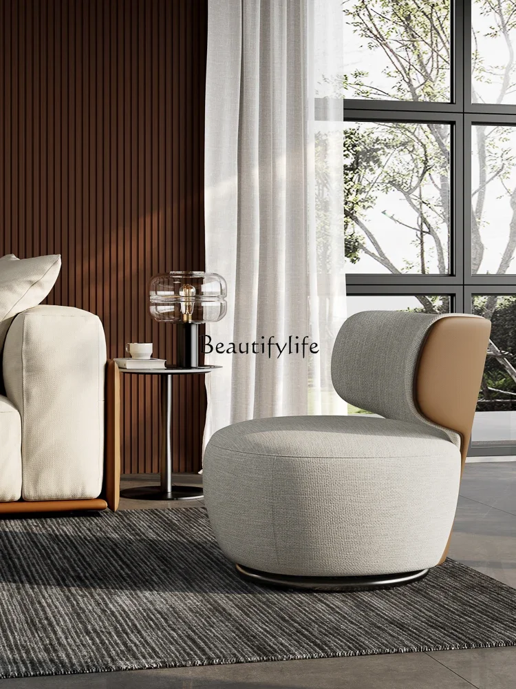 

Rotating small sofa chair single light luxury living room balcony simple Italian leisure table and chair combination