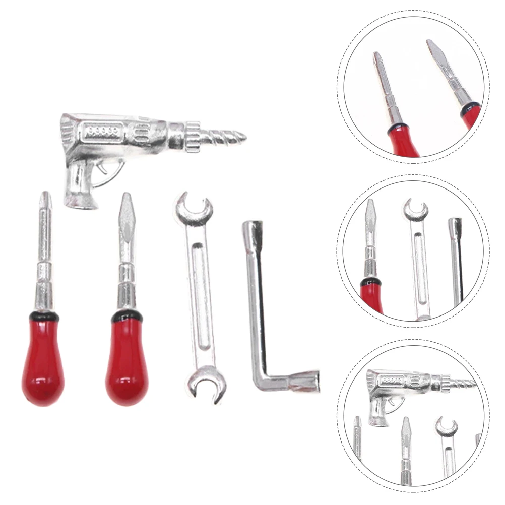 

5pcs Children'S Pretend Play Set Realistic Repair Kit Wrench Drill Screwdriver For Kids Roleplay Family Bonding Simulation