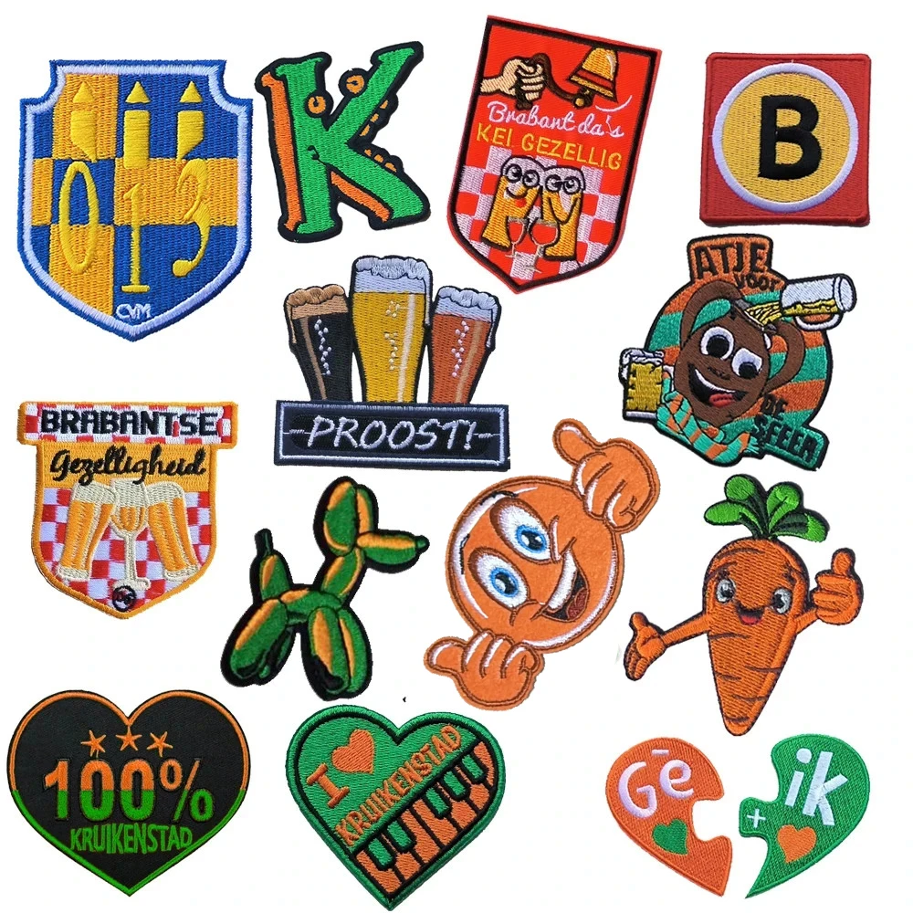 Netherland Brabant Kruikenstad Peeënrijk Beer Carnaval Patches for Clothing Iron on Embroidered Sew Applique emblem Badge