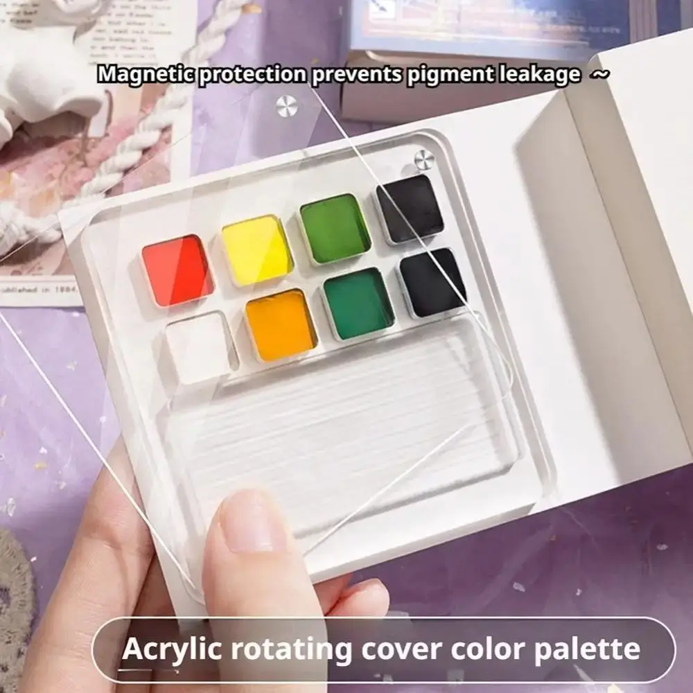 Acrylic Watercolor Paint Palette Set Mini Waterproof Travel Painting Tray Kit Portable with Tearable Book Paint Pigment Box
