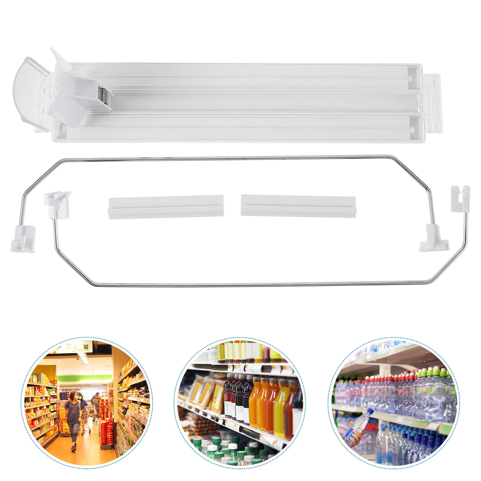 

Beverage Pusher Organizer Drink Shelf Glide For Fridge Supermarket Automatic Replenishment Shelf Pusher Plastic Drink