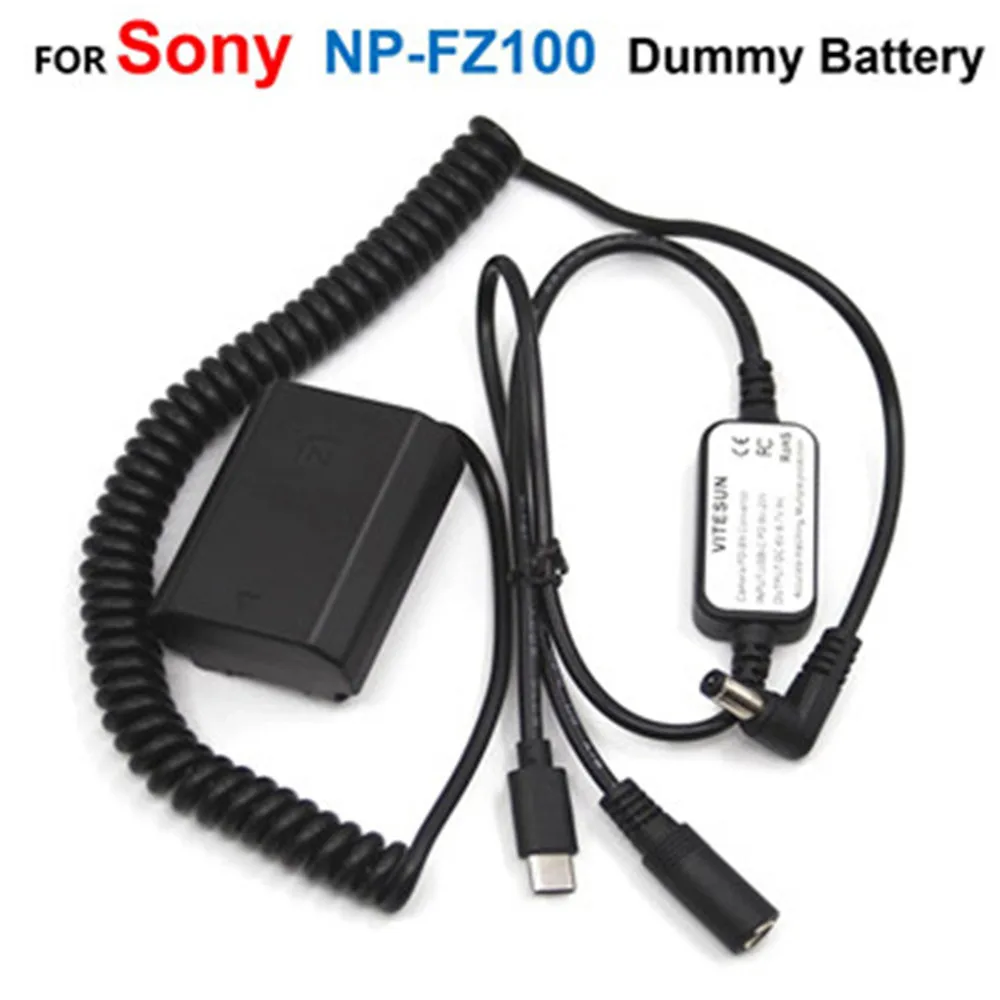 

NP FZ100 Dummy Battery+USB C Power Bank PD Adapter Charger Cable For Sony A1 A7C A7III A7RIII A7SIII A7RM4 A7RIV A9II A6600 7M3