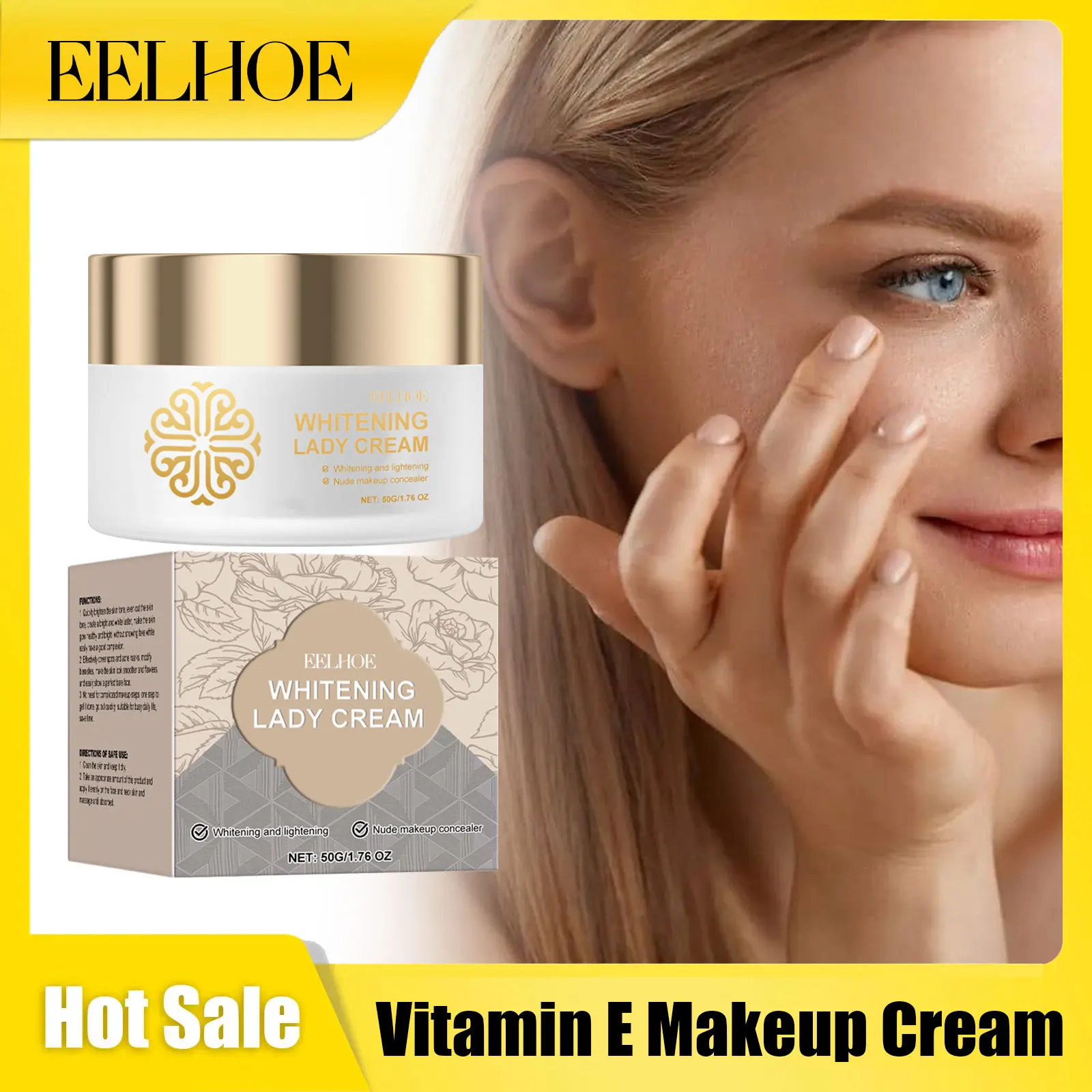 イールホー ビタミンE配合メイクアップクリーム 持続性のあるオイルコントロール くまを消す フルカバー コントゥア 明るく保つ 軽量ファンデーション