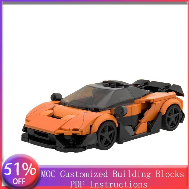 

334 детали: Гоночный автомобиль W1 MOC, модульный конструктор, популярная развивающая технологическая модель, детский конструктор DIY, игрушка-подарок на праздник