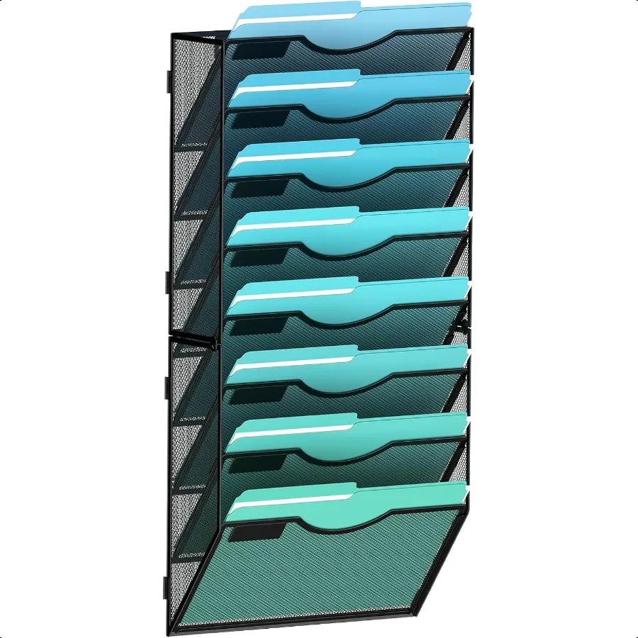 Organizzatore di file da parete Portadocumenti da parete sospeso Cartella di carta Portadocumenti Organizzatore di posta 8TIER