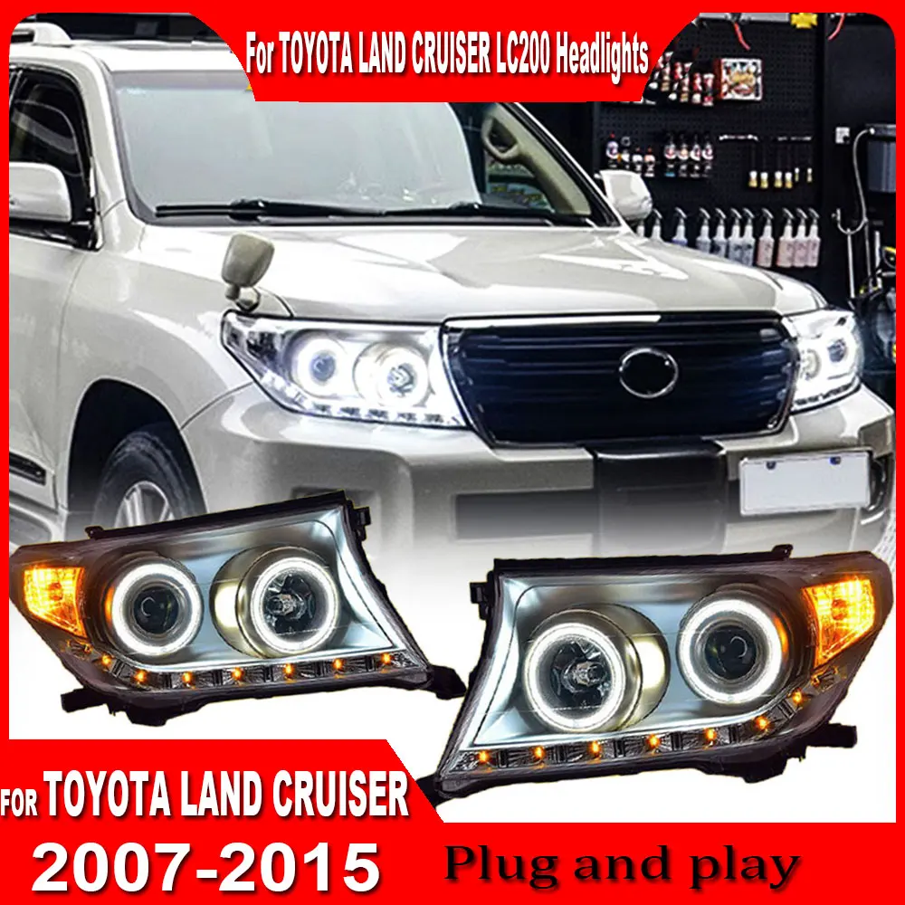 

Автомобильная фара для Toyota Land Cruiser LC200 2007-2015, автомобильные товары, светодиодные DRL Hella 5, ксеноновые линзы Hid H7, автомобильные аксессуары