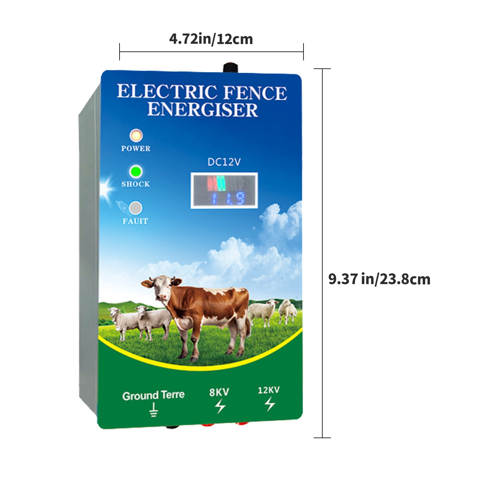 Imagem -06 - Controlador Elétrico de Alta Tensão Shepherd Fence Energizer para Farm Animal Sheep Cattle Horse Poultry Livestock Tool 10km