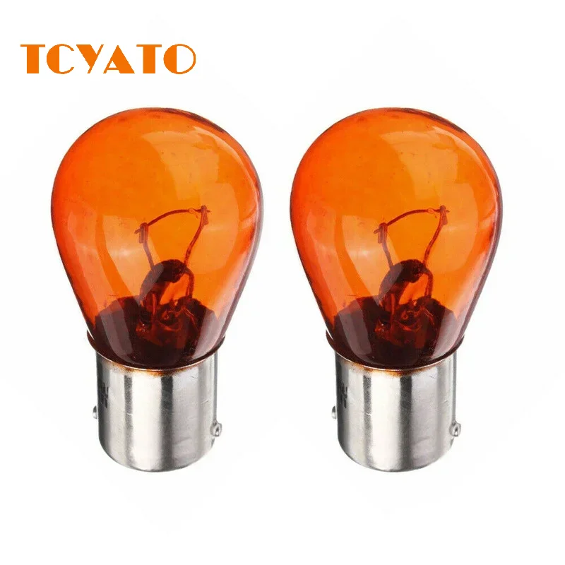 TCYATO Car Brake Steering Bulb, High and Low Foot Angle, Amber Color, 12V 24V Plug-in Bulb