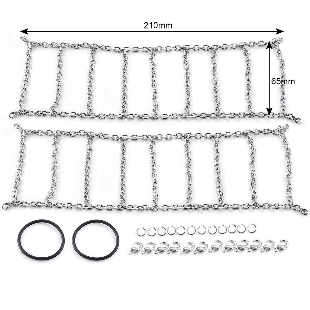 MIBIDAO 2 sztuki RC opony samochodowe łańcuchy śnieżne łańcuchy 105/114/130mm do 1/10 skali gąsienica RC osiowe SCX10 90046 D90 TRX4