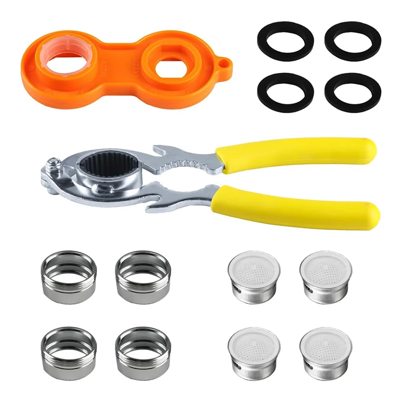 

ABBY-6 Pcs Faucet Aerator Removal Wrench Tool, 2 X Sink Faucet Bubbler Aerator Wrenches Kit + 4 X M24 Aerator For Sink Faucet