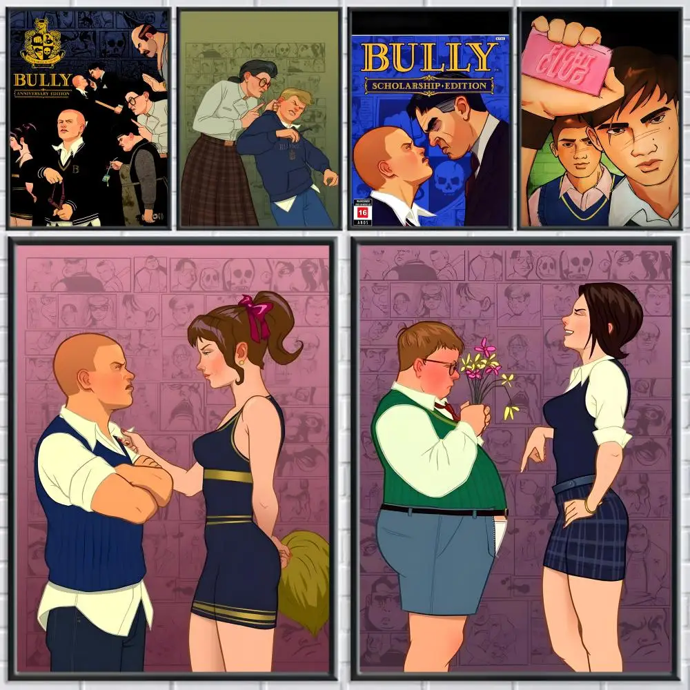 Klassisches Spiel B-Bully Poster für Zuhause, Wohnzimmer, Schlafzimmer, Bar, Flur, klebriger Wanddruck, wasserfest, ästhetische Dekoration
