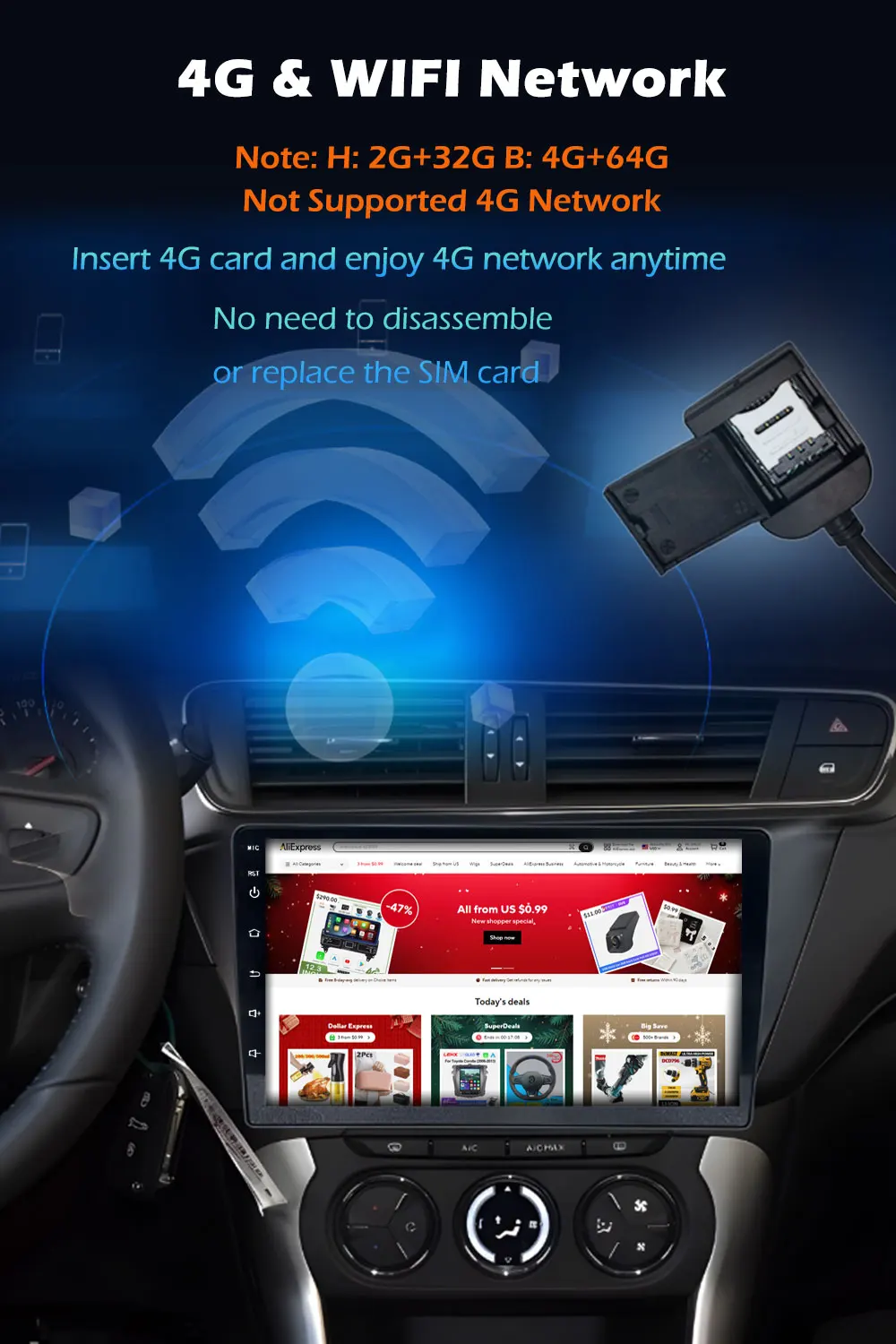 6,86'' Für Ford Ka 2008 - 2014 Android 16 Autoradio Multimedia Player Bluetooth Wireless CarPlay GPS Navi WiFi BT DSP Stereo – Detail 5