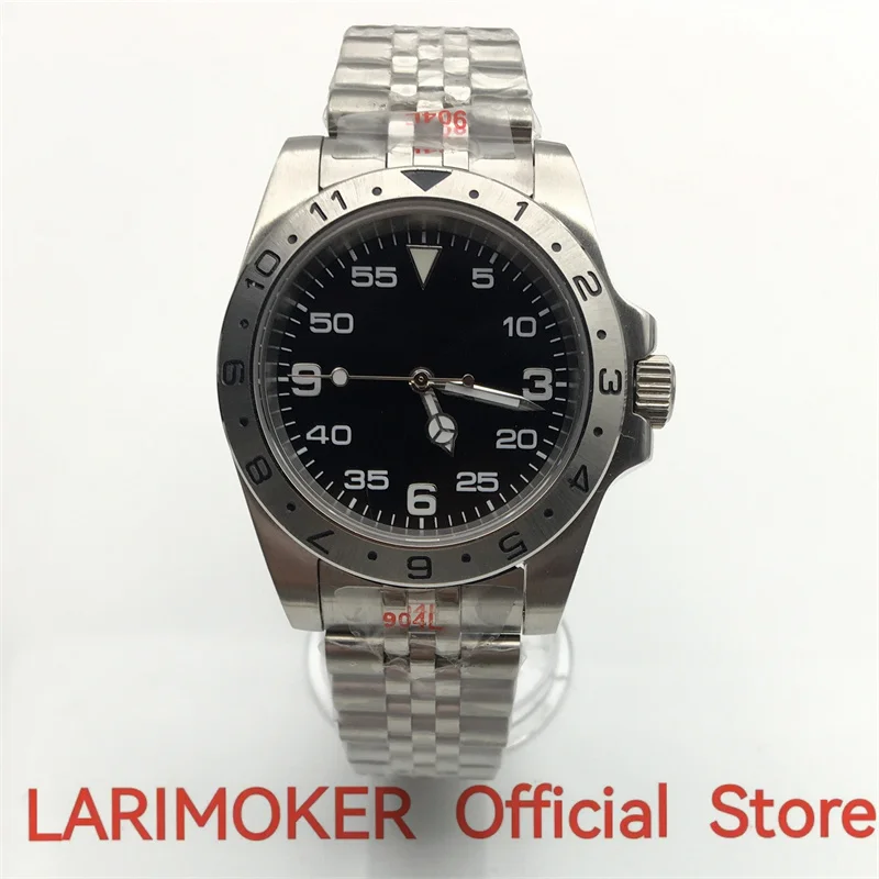 

LARIMOKER 36mm 39mm automatic machine core men black dial stainless steel watch sapphire glass bead strap mechanical men watches