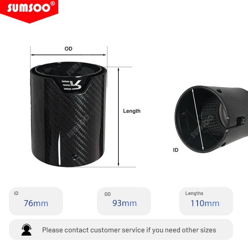 4PCS SUMSOO Black Carbon Fiber Muffler Tip Exhaust System For BMW M5 F90 Car Accessories Exhaust Mufflers nozzle Pipe tip