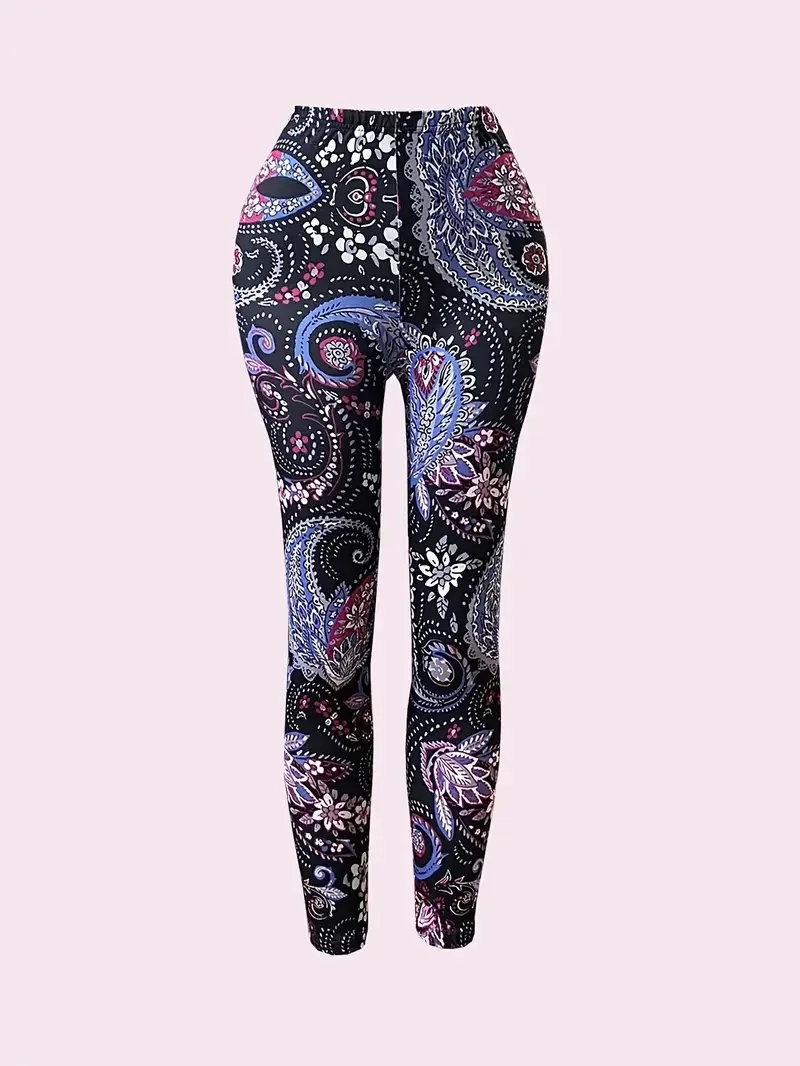 Women's Spring and Autumn - Fashionable Floral Print Casual Leggings