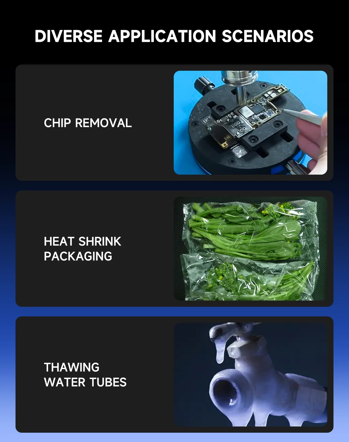 MECHANIC 958HT デジタルホットエアガン LED ディスプレイ調整可能な温度はんだ付けツール BGA リワークチップ除去熱修理用