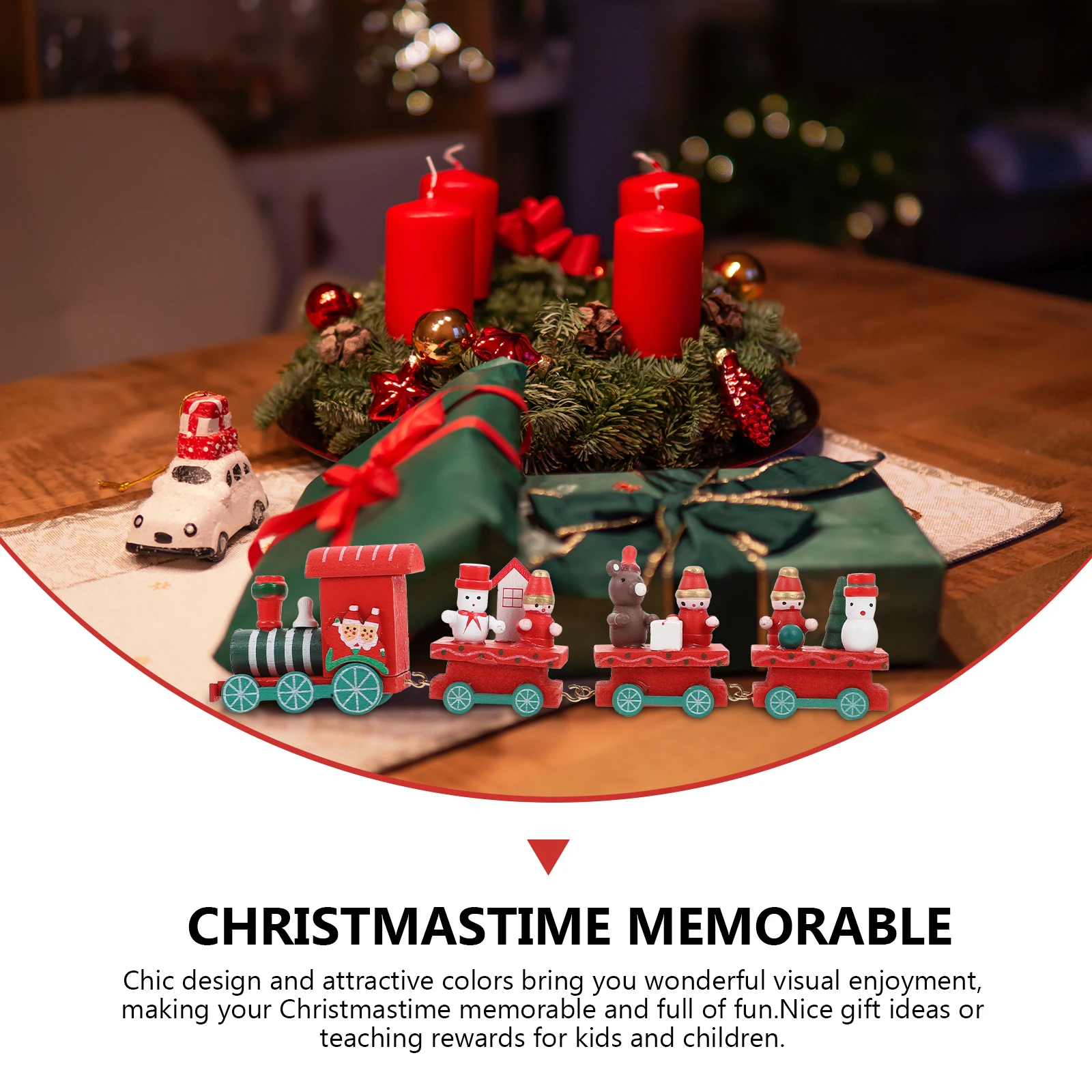 Train en bois, Mini ornements de noël, fournitures de jouets détachables, décor artisanal pour tout-petits