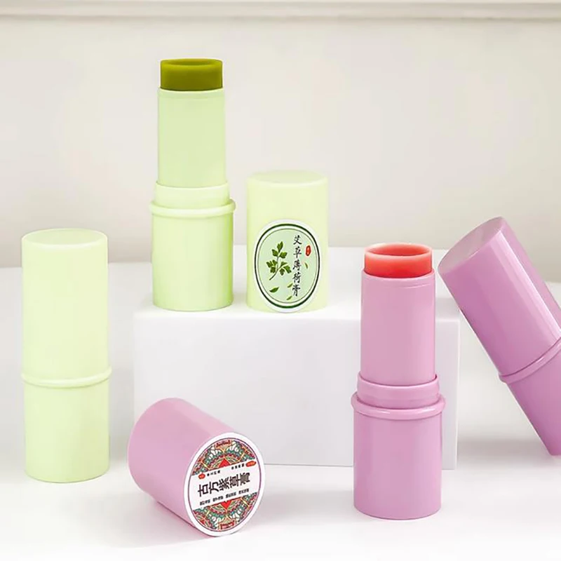 6g Cylinder Solid Deodorants Tube Green/Pink/Purple Lip Balm Container Empty Lipstick Bottle Cleansing Mask Stick