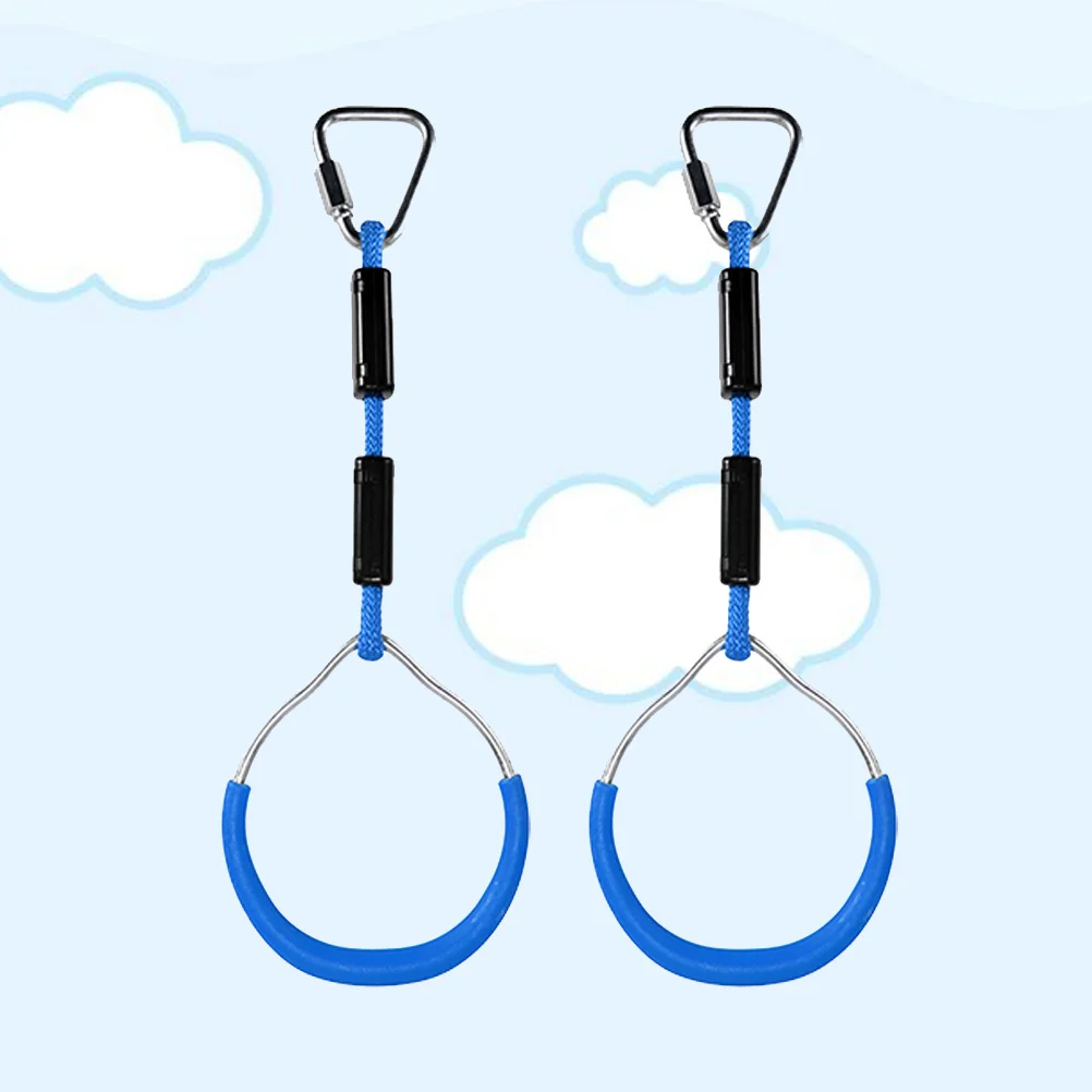 

2Pcs Gymnastic Rings for Children Smooth No Snag Grip Wide Usage Range Monkey Bar Rings Blue Kids Gymnastic Ring