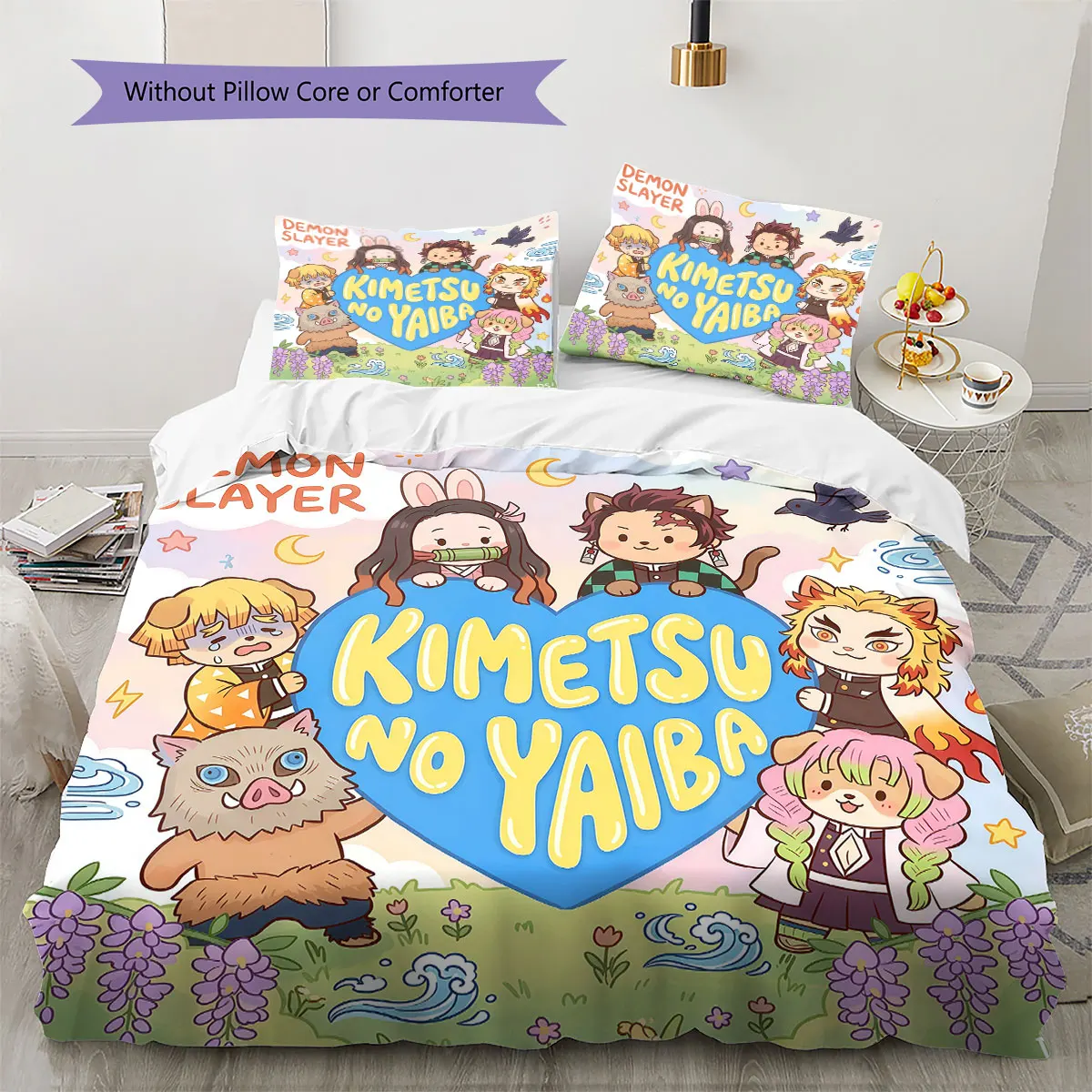 Demon Slayer Comfor Duvet Cover Kid's Bedding Set,Extra Large Size Gifts Various Sizes Available -HE187