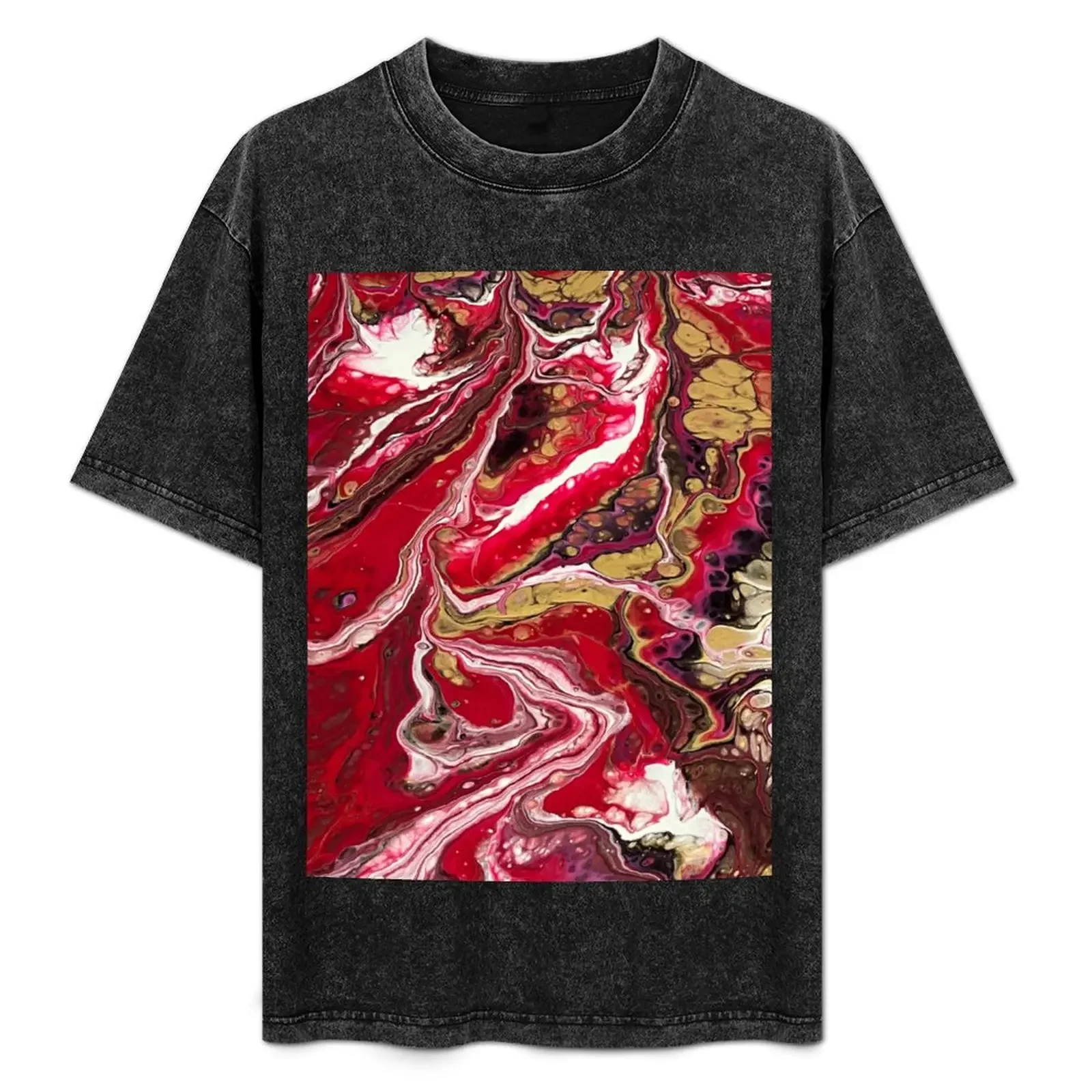 Red, white and golden waves T-Shirt cute clothes quick-drying shirts graphic tees shirts graphic men tshirt