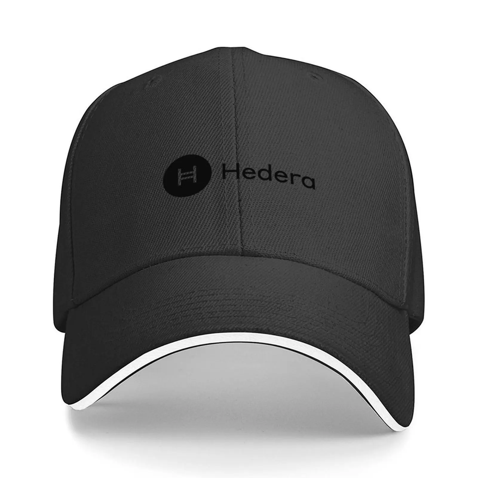 

Hedera HBAR Crypto Altcoin - Clean Horizontal Black Logo with Text Logo Baseball Cap summer hat Women's Golf Clothing Men's