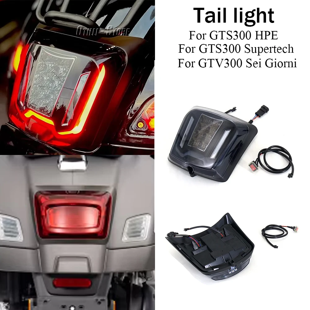 For Vespa GTS300 Dynamic LED Tail Light Rear Lamp Taillight HPE Supertech GTV300 GTV300 Sei Giorni GTS 300 Motorcycle LED Light