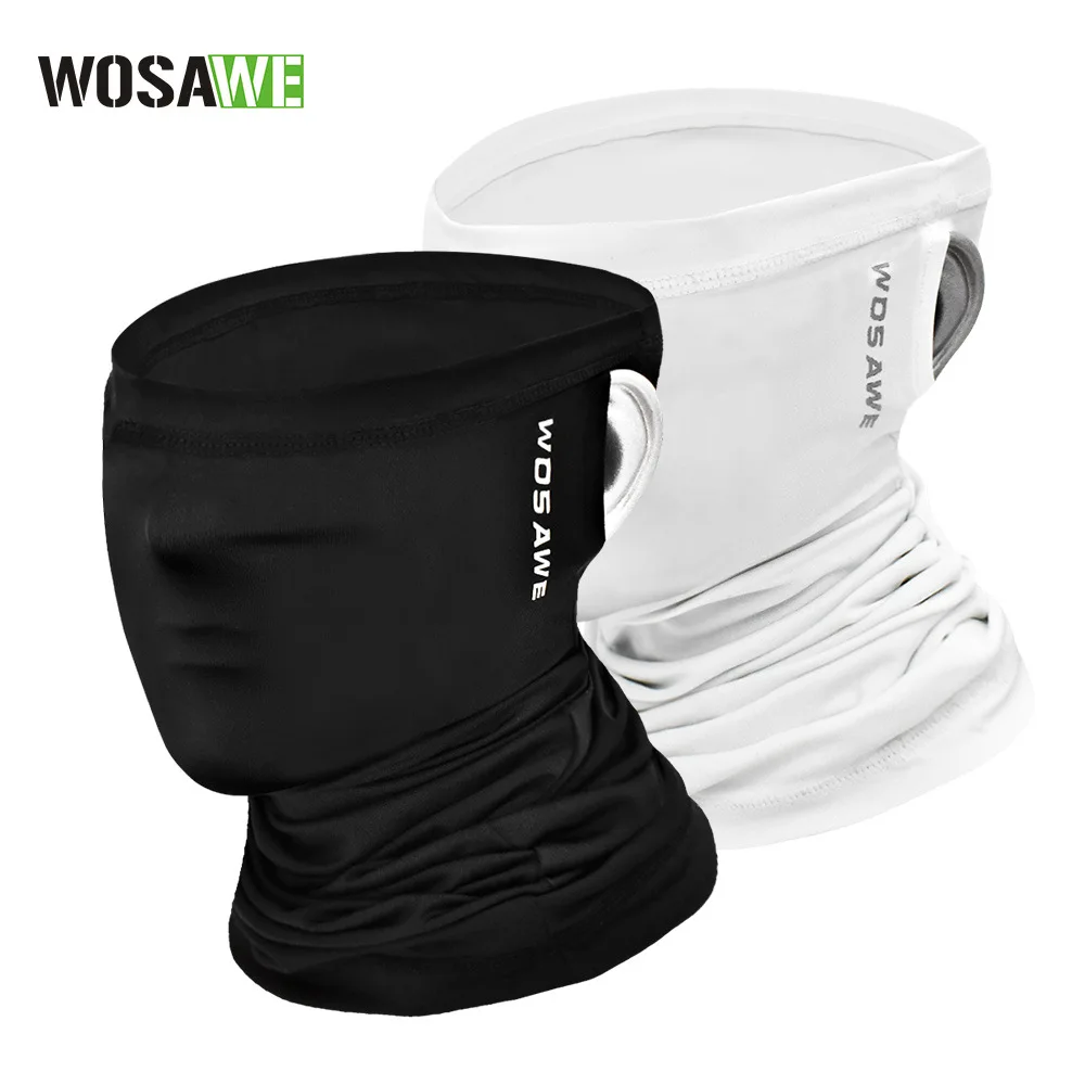 WOSAWE Riding Mask Sunscreen Scarf Outdoor Sports Breathable Ear Hanging Mask Headband Ice Silk Sunscreen Mask  BL314