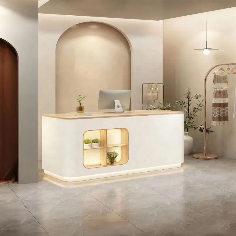 

Factory Price Modern Office Furniture Checkout Table Manufacturer Reception Room And Nail Table Chairs