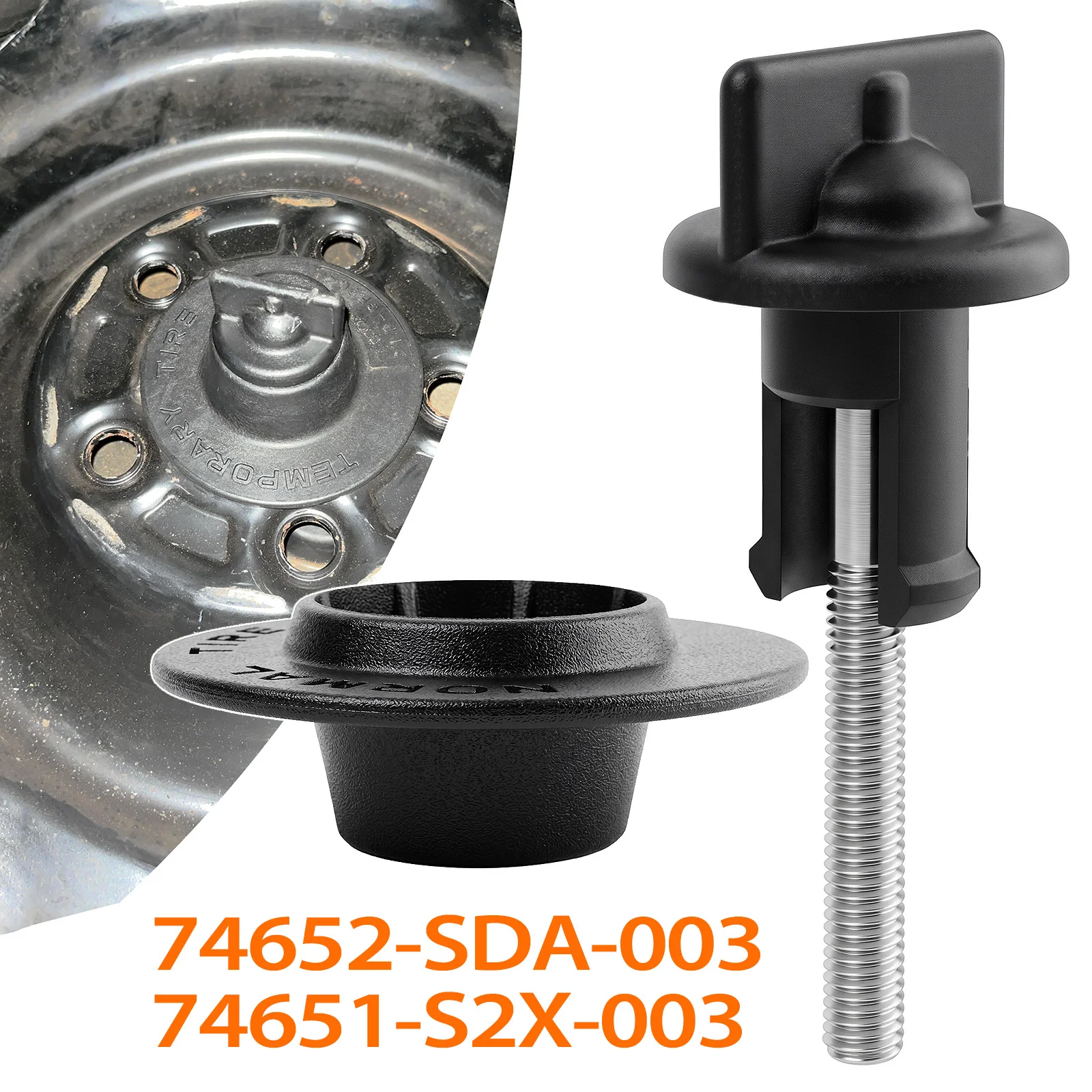 1X For Honda Acura Accord CR-V Civic Insight Black Rear Bolt