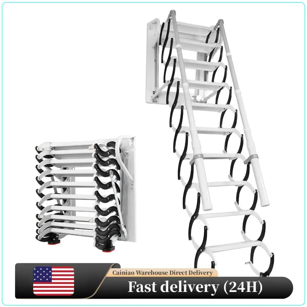 

Настенная складная телескопическая лестница для чердака (10 ступеней, 2.55-3.0 м)