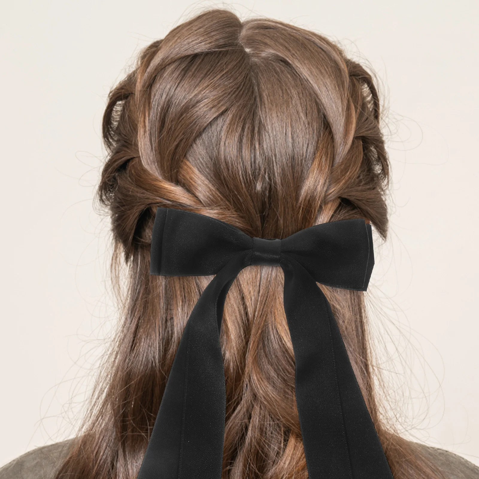 

2Pcs Hairpin Large Hair Clip Clips Black White Bridal Accessories Reusable Hair Ribbons Bowknot Barrettes Women