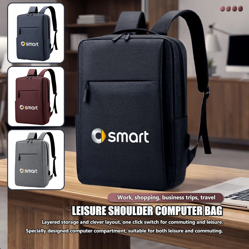 For Smart Men Oxford USB Charge Travel Backpack Car Storage Accessories EQ Cabrio Crossblade ROADSTER City-Coupe 452 454
