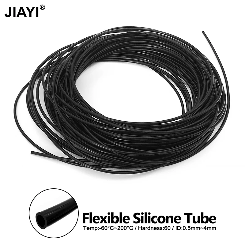 5M Food Grade Flexible Silicone Rubber Hose Small Capillary Out Dia 1 2 3 4 5 6mm Nontoxic Medica Laboratory Black Silicone Tube