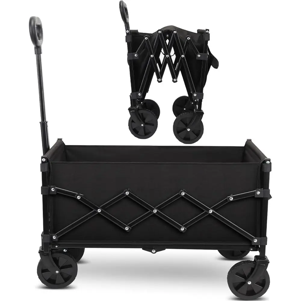 

Trolley Rolling Cart with All-Terrain Wheels and Telescoping Handle for Hauling, Shopping, and Outdoor Sports - 200LBS and 70L C