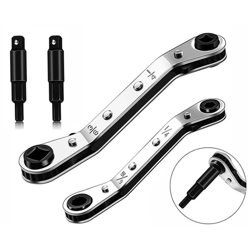 Ratchet Wrench Set For Air-Conditioning Maintenance 3/8Inch To 1/4Inch 5/16X1/4Inch Ratchet Wrench For HVAC Maintenance