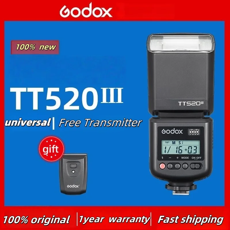 

Godox TT520 II Flash TT 520 II Thinklite Camera Flash with Build-in 433MHz Wireless Signal for Canon Nikon Pentax Sony Fuji Olym