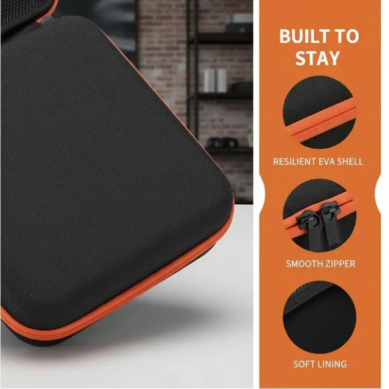 Hard EVA Microphone Carrying Case Shockproof Lightweight with Mesh Pocket for Outdoor Live Recording Vlog Shooting