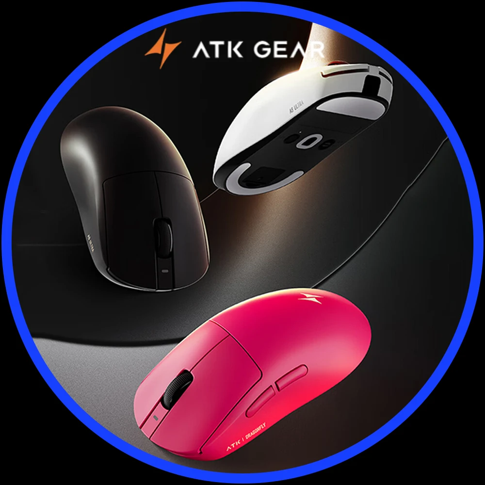 ATK A9 Ultra Wireless Gaming Mouse A9/A9 SE/A9 Plus/A9 Pro Tri Mode 8K 53g Lightweight E-sports Gaming Mouse PC Custom Accessory