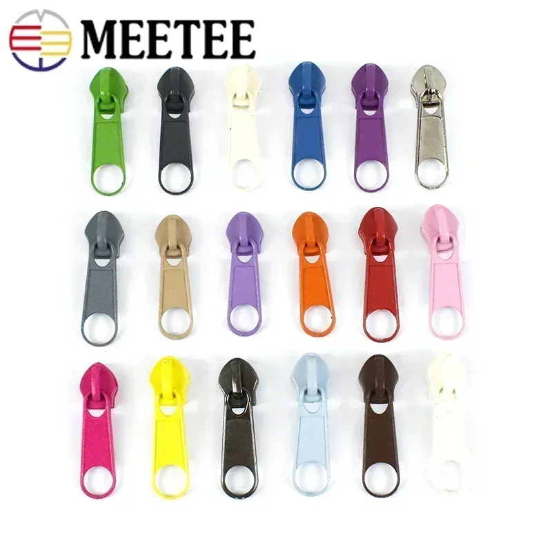 10/20/50Pcs 3# 5# Rainbow Zipper Sliders for Nylon Zips Tape Backpack Jacket Decorative Zip Heads Repair Kit Sewing Accessories