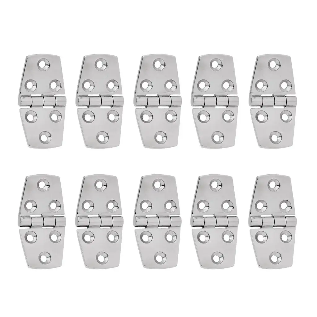 

10pcs 316 Stainless Steel Casting Hinge Door Hinge for Boat Yacht RV 76x38MM