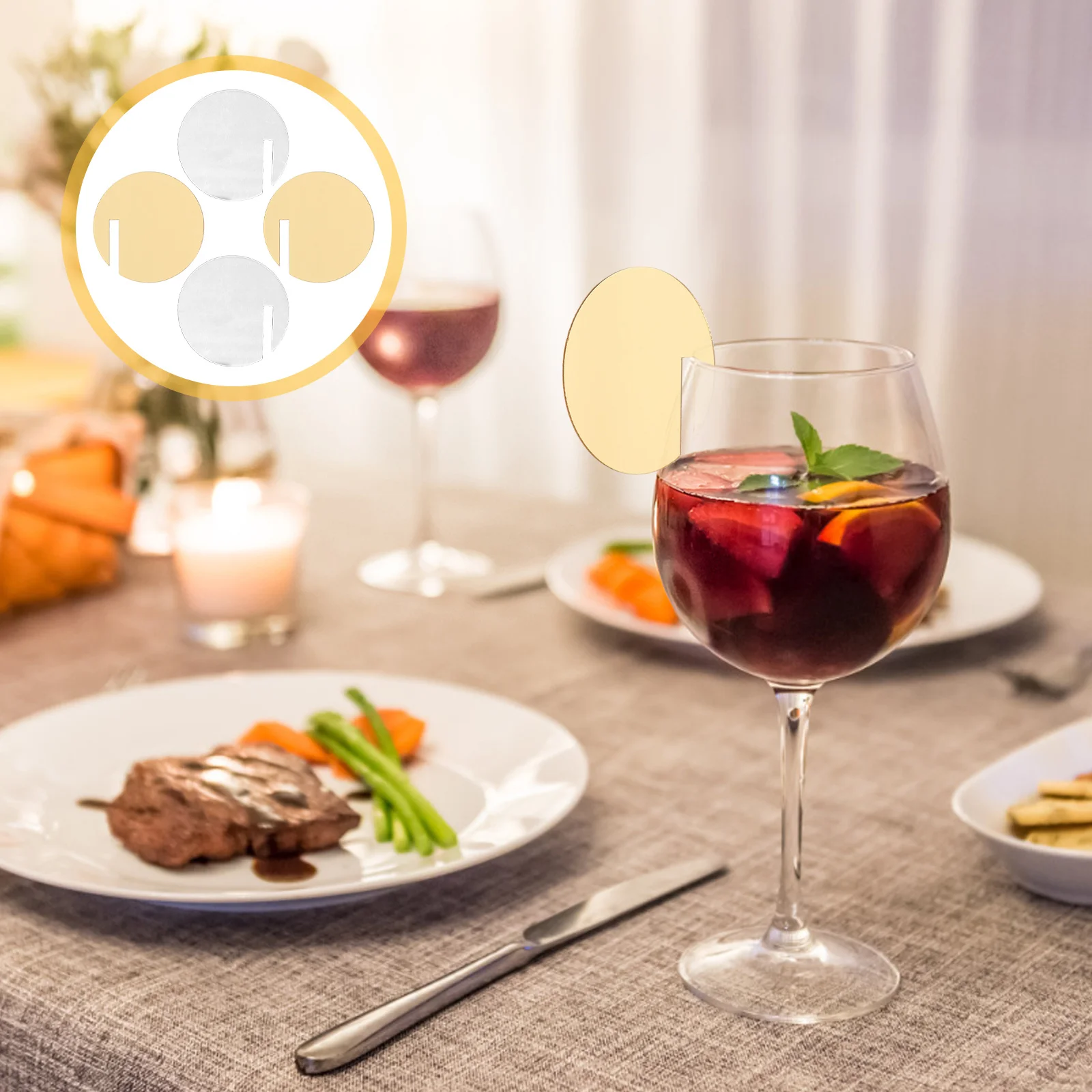 

60Pcs Acrylic Drink Tags Blank Round Labels for Wine Glass Rims Party Cocktail Wedding Birthday Drink Identification