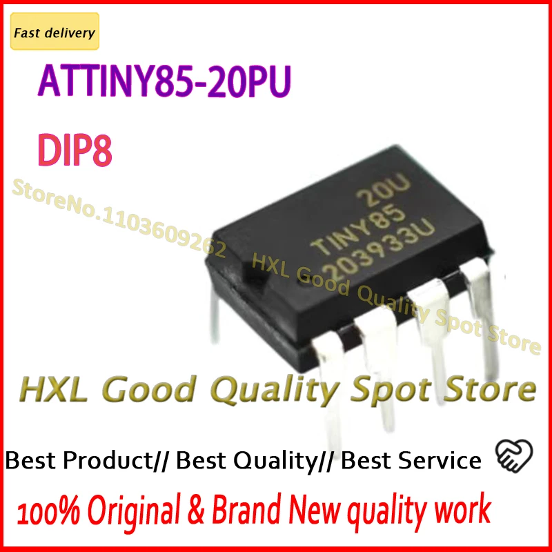 ATTINY85-20PU Original Microcontroller Stock ATTINY85  DIP8 10~100pcs