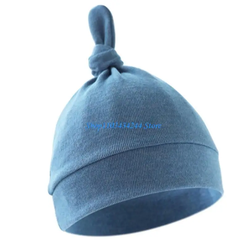 Cotton Bonnet Hat Unisex Infant Ear Protections Bonnet Solid Baby Knotted Hat