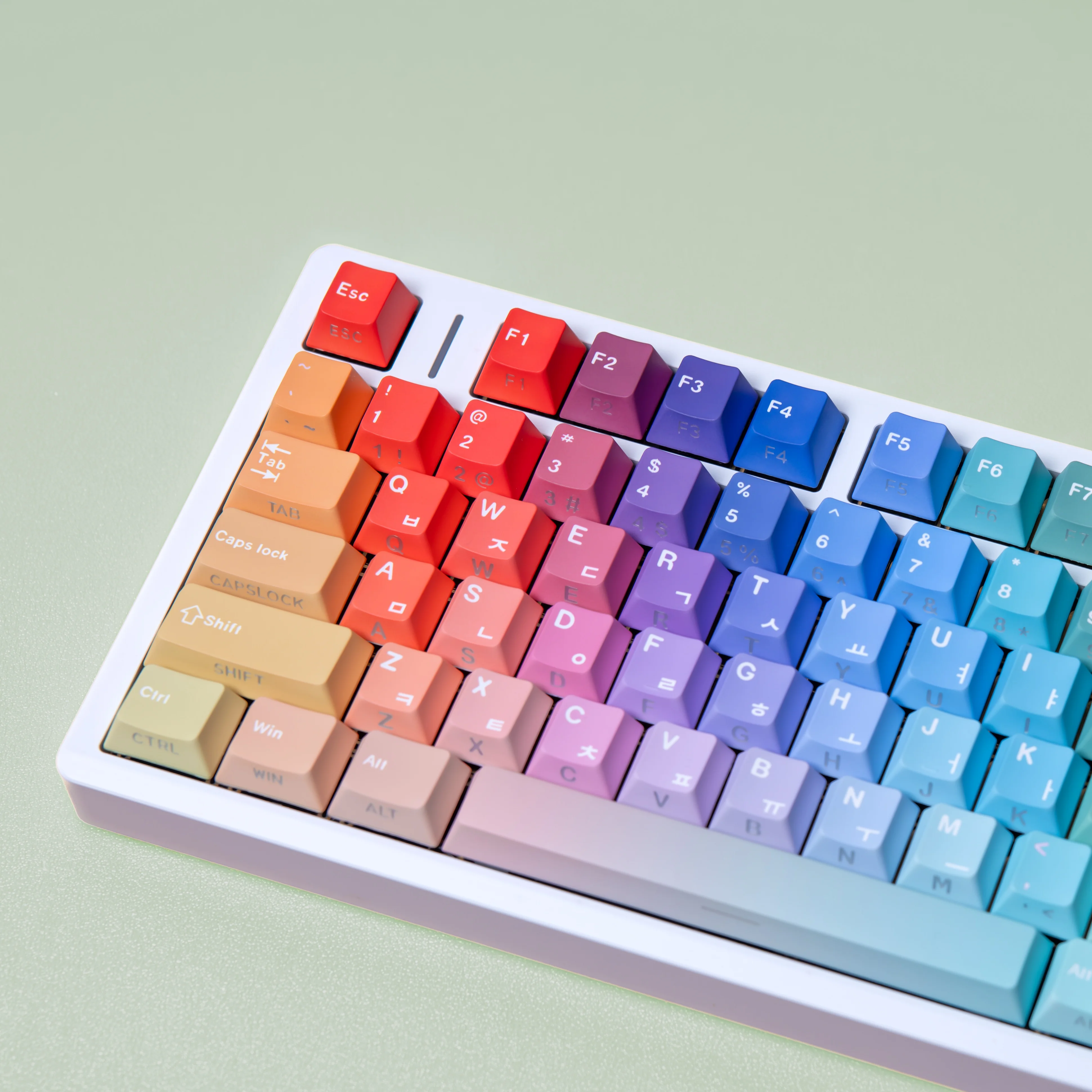 

Gradient Shine Through Side Keycap Korean English German French Spanish Russian PBT Cherry Keycaps For Mechanical Keyboa