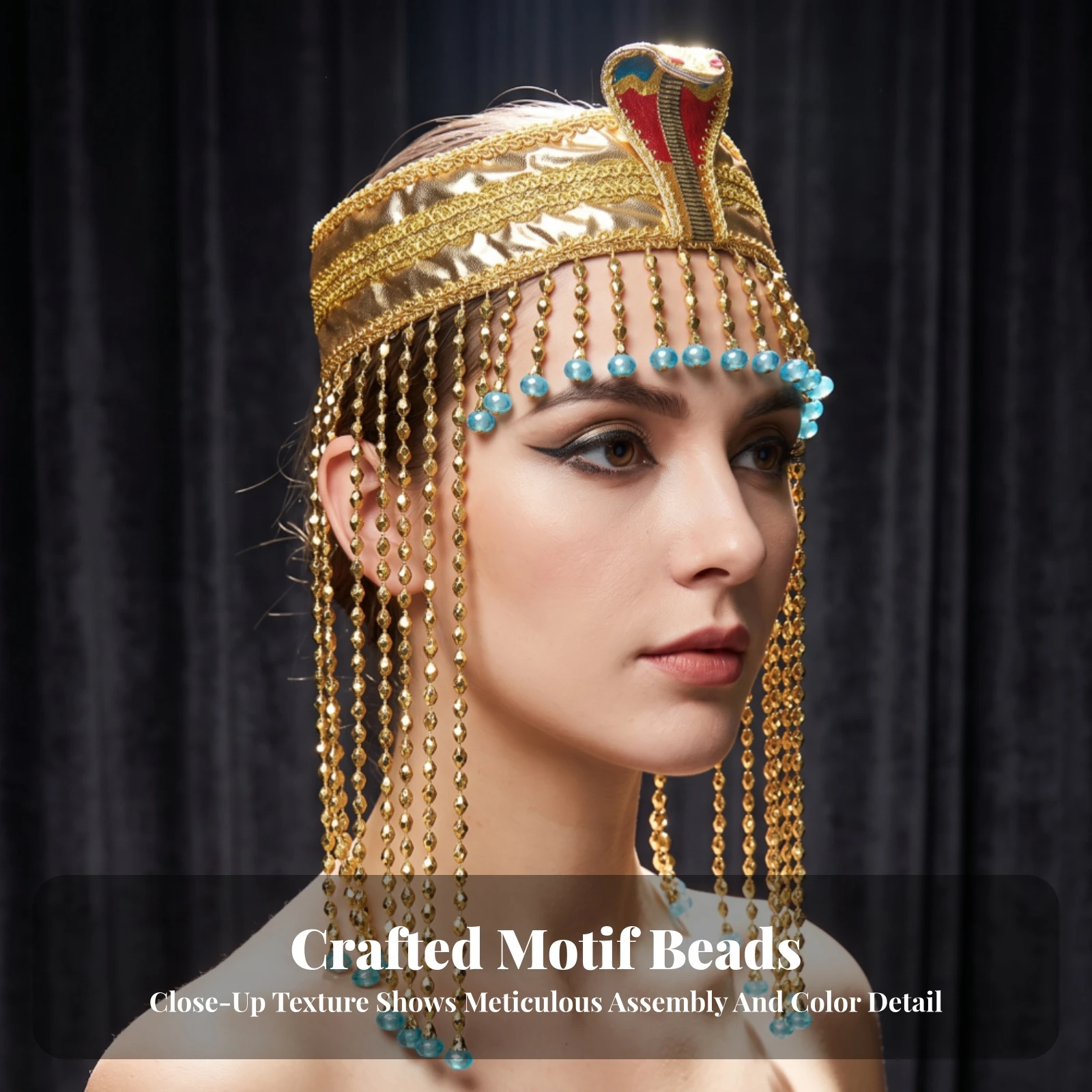 Egyptian Headdress Shimmering Egyptian Headpiece Costume Headpiece Novelty Costume Head Accessory Lightweight for Adults