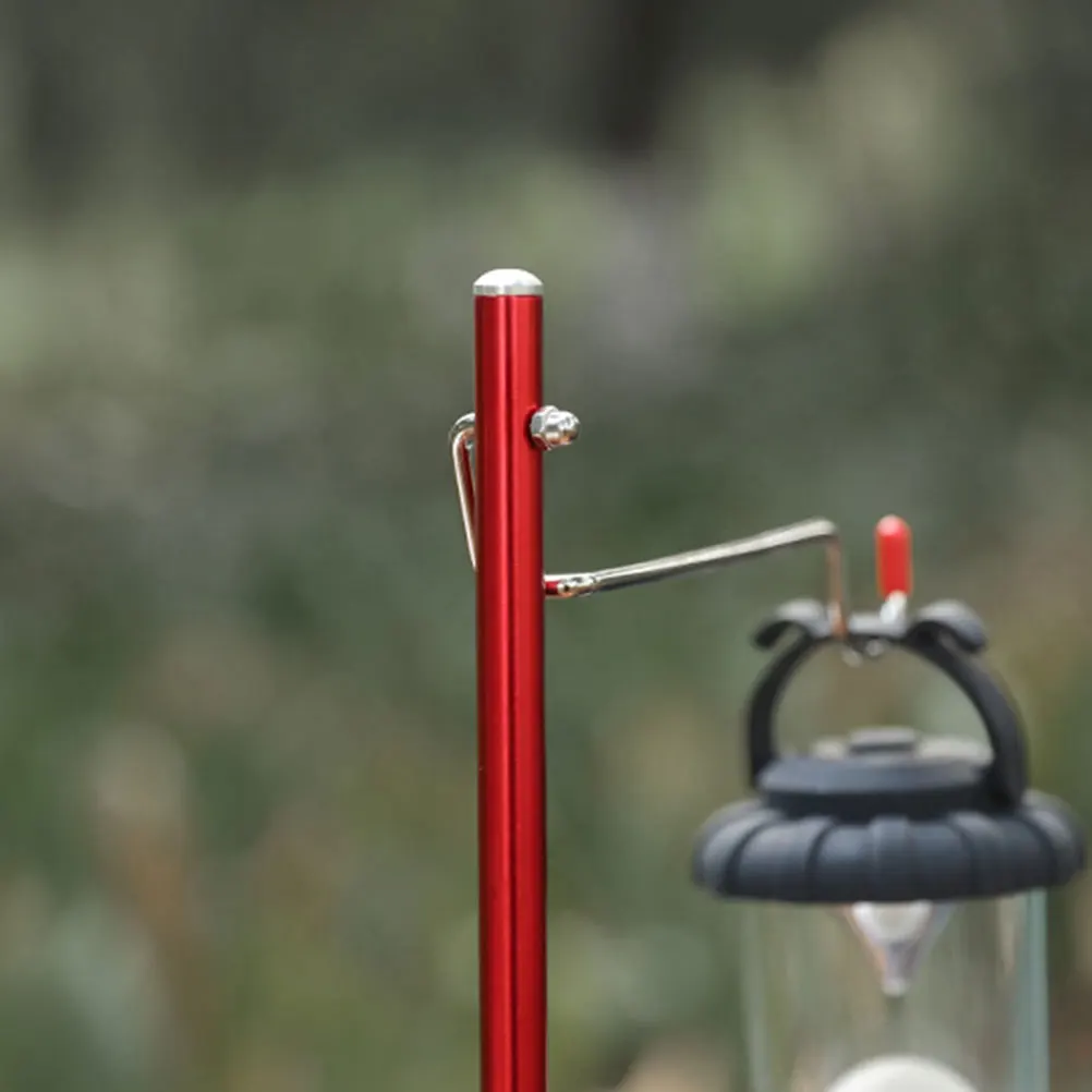 

1 Set Portable Lamp Stand Aluminum Alloy Folding Camping Light Bracket Red For Outdoor Fishing Hiking Multi-Functional Hanging