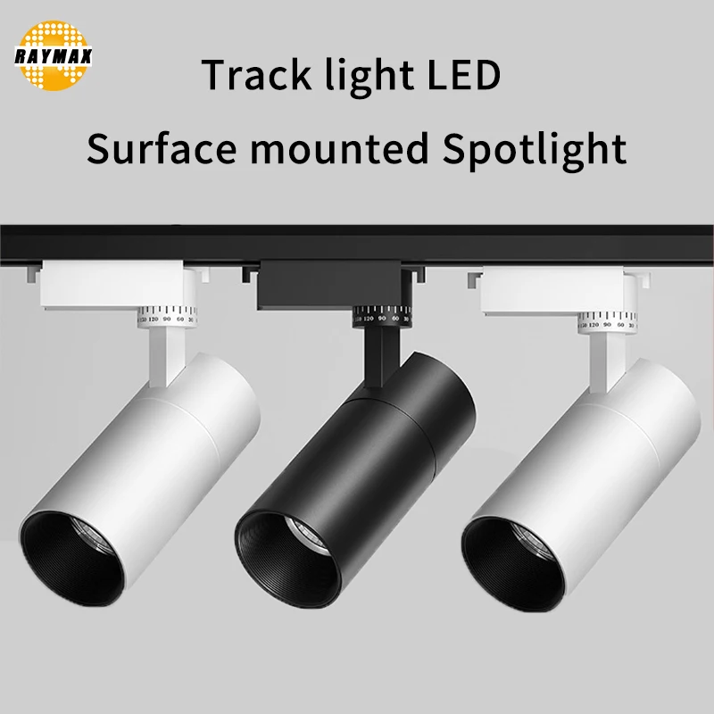 Track Light Spotlight 3000K 6500K Movable Rotatable Super Bright Household Spotlight Showroom Clothing Store COB Track Spotlight