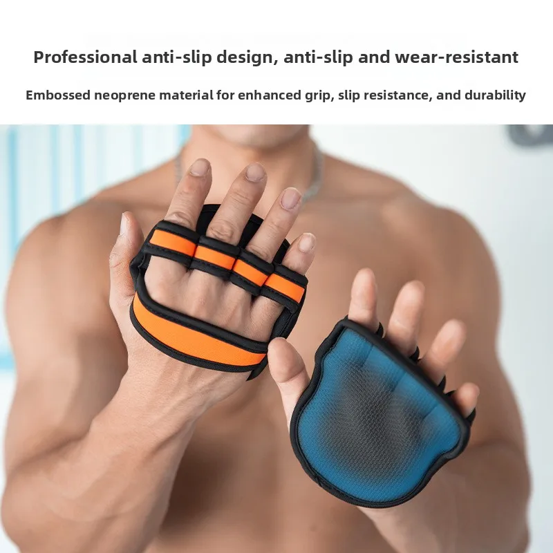 Sports Gloves Anti Slip Diving Fabric Palm Finger Widened Wrist Adjustable Fitness Cycling Gloves 1 Pc Men Women Breathable